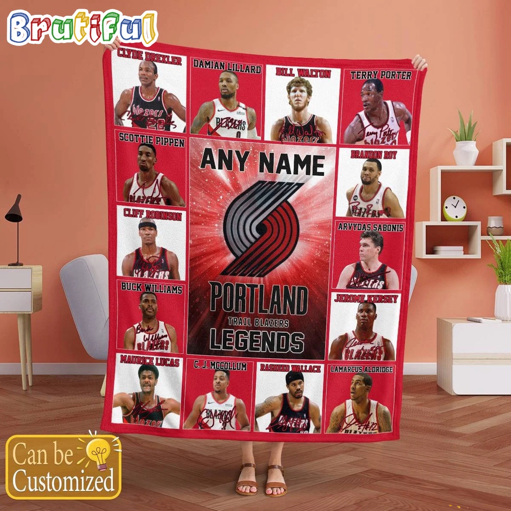 NBA Portland Trail Blazers Basketball Team Player Legends Blanket 2