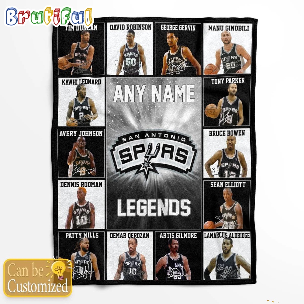 NBA San Antonio Spurs Basketball Team Player Legends Blanket 1