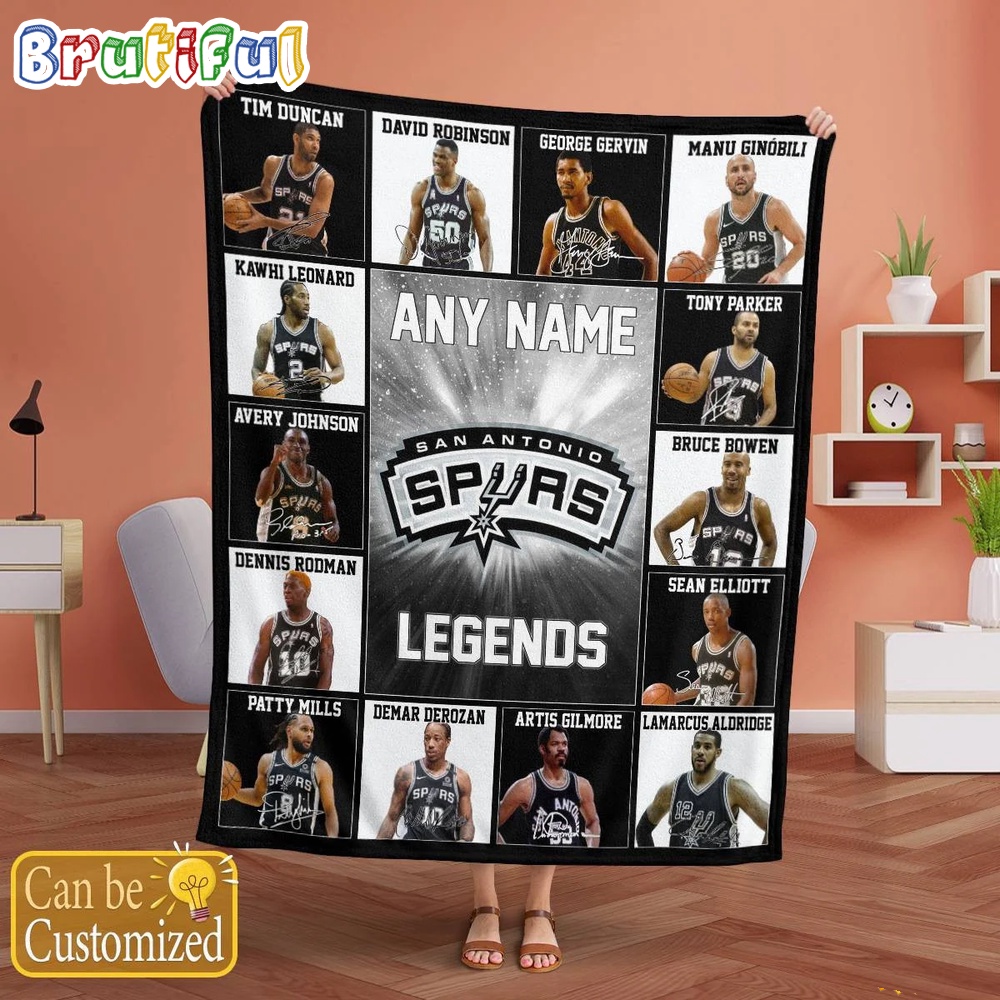 NBA San Antonio Spurs Basketball Team Player Legends Blanket 2