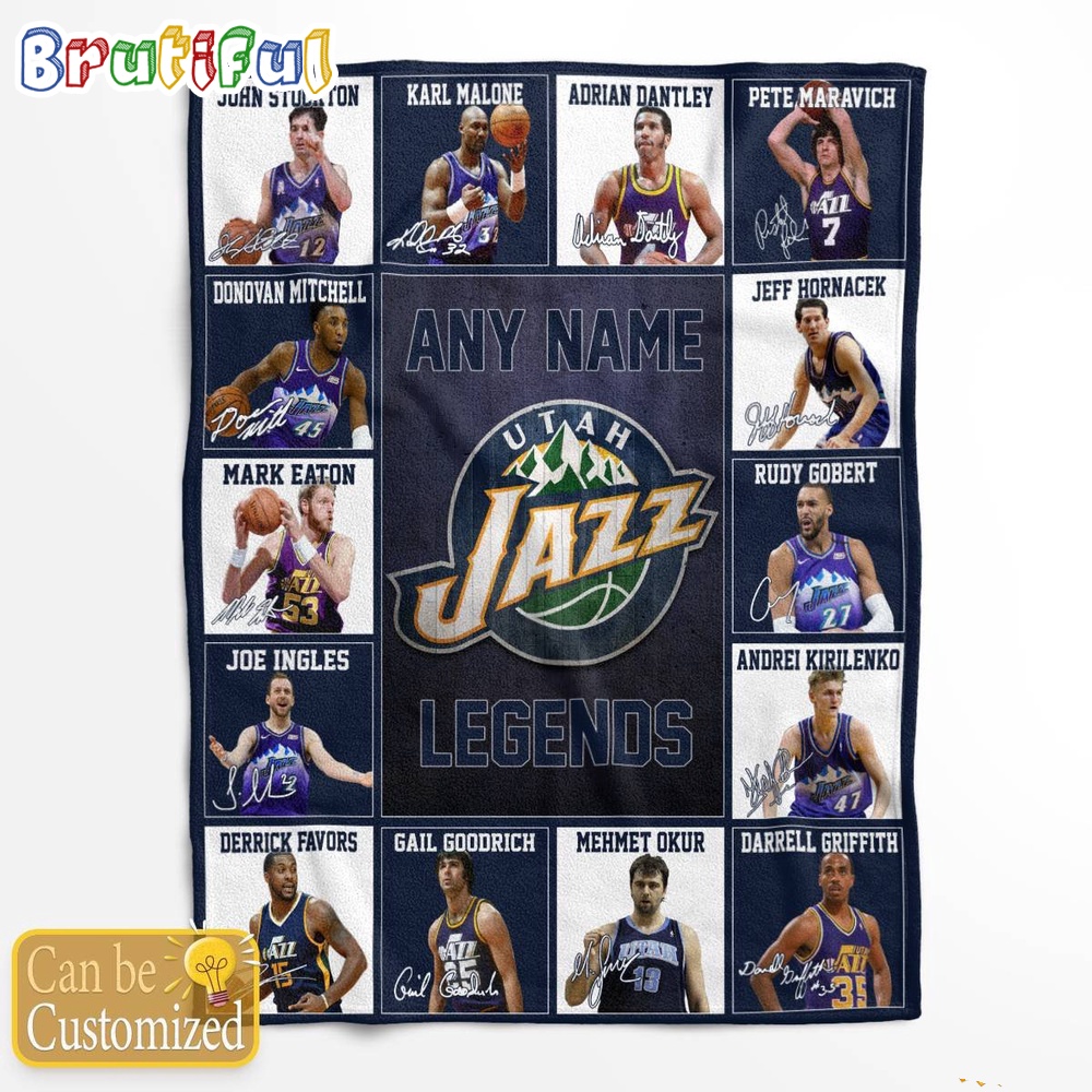 NBA Utah Jazz Basketball Team Player Legends Blanket 1
