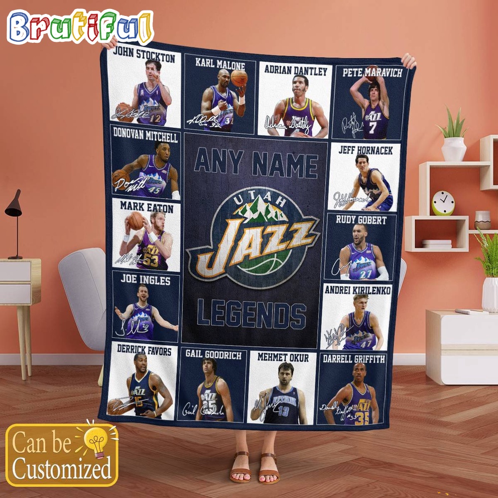 NBA Utah Jazz Basketball Team Player Legends Blanket 2