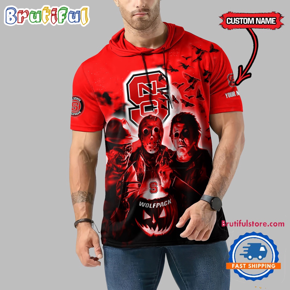 NC State Wolfpack Horror Characters Essential Halloween Sleeveless Hoodie 1