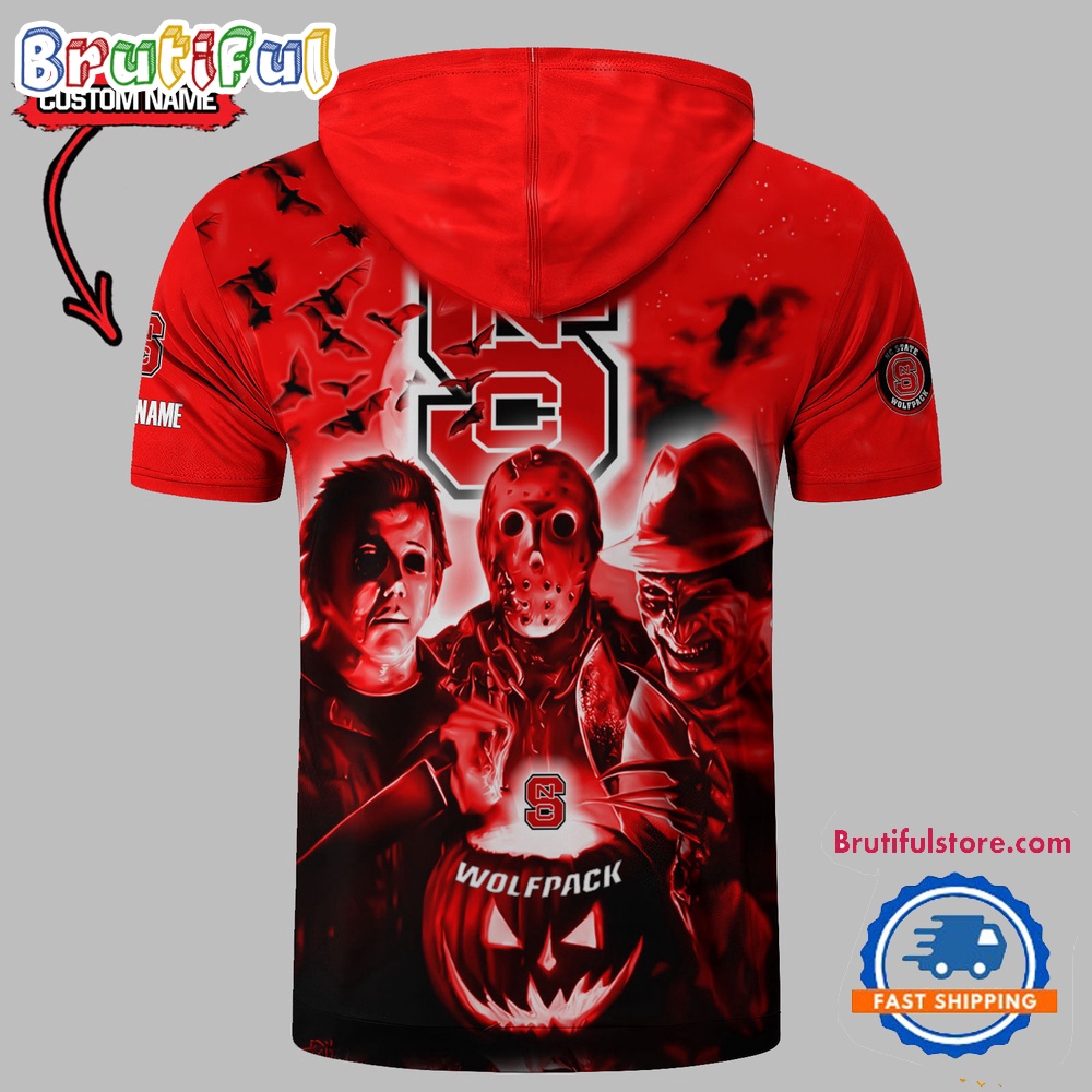NC State Wolfpack Horror Characters Essential Halloween Sleeveless Hoodie 2