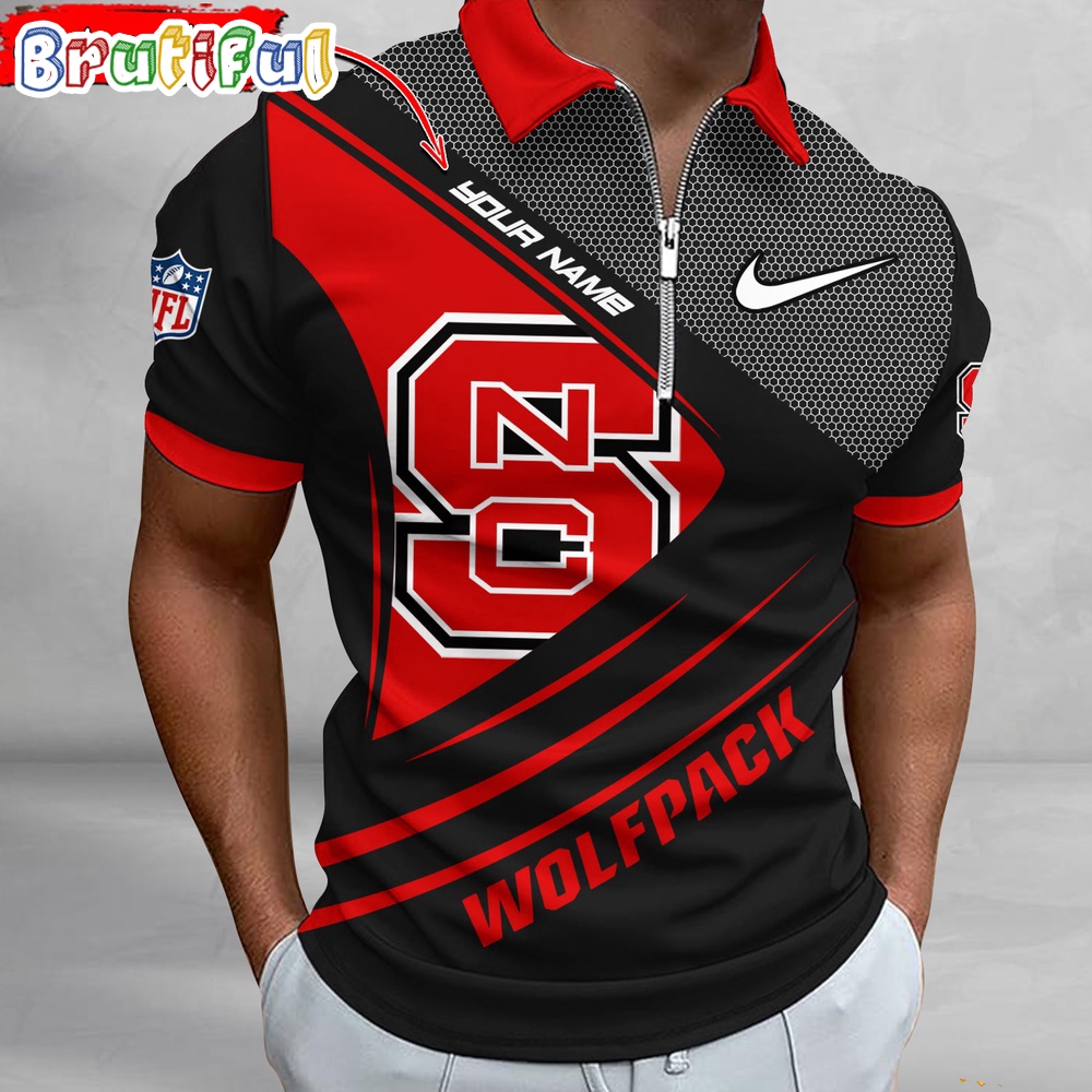 NCAA NC State Wolfpack Polo Shirt Sporty Zip Polo Shirt