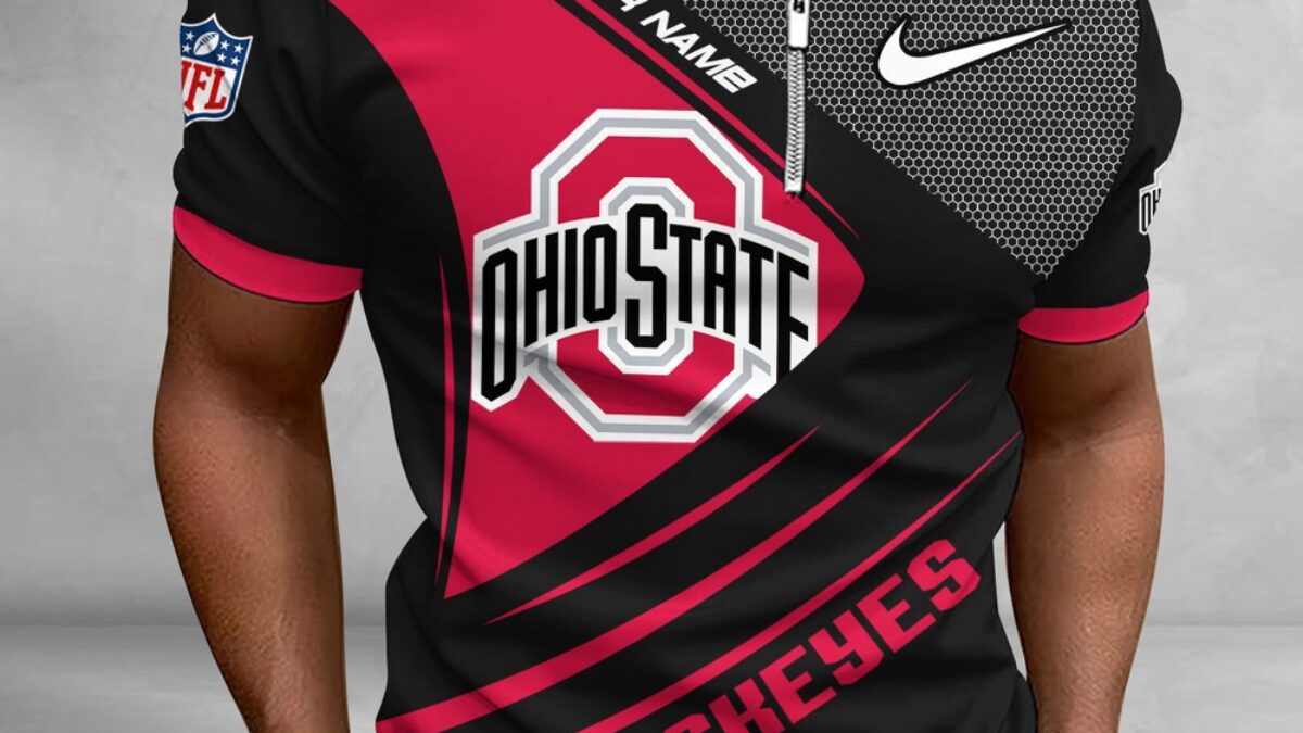 NCAA Ohio State Buckeyes Polo Shirt, Sporty Zip Polo Shirt