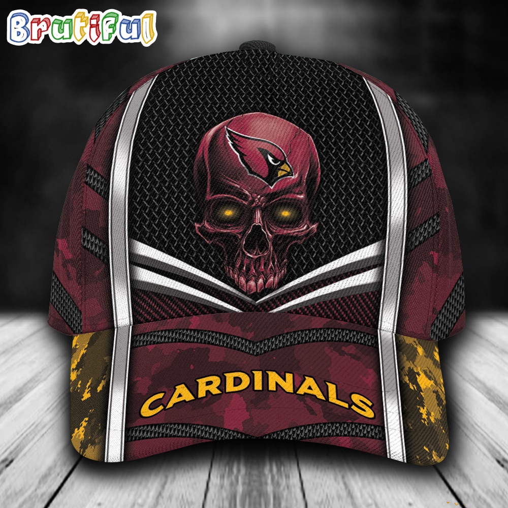 NFL Arizona Cardinals Special Halloween Skull Custom Baseball Cap 1