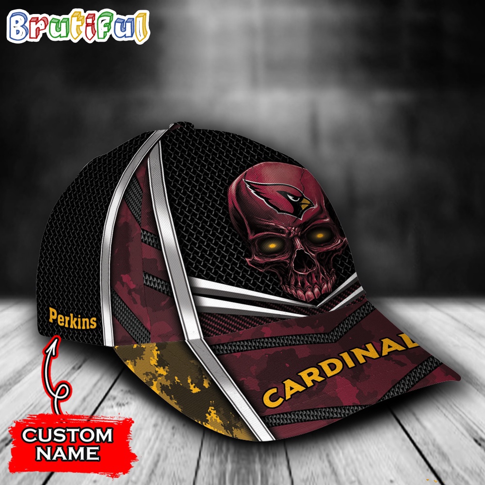 NFL Arizona Cardinals Special Halloween Skull Custom Baseball Cap 2