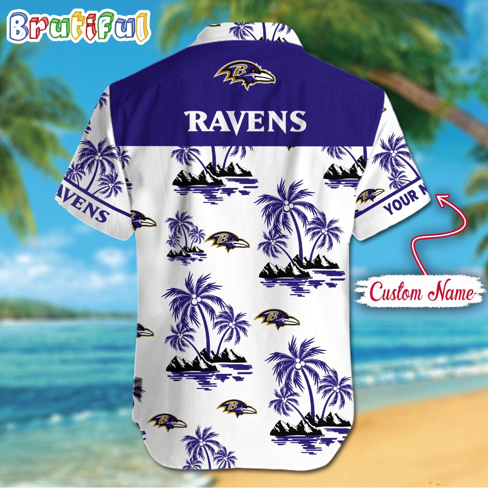 NFL Baltimore Ravens Palm Tree Tropical Summer Hawaiian Shirt 2