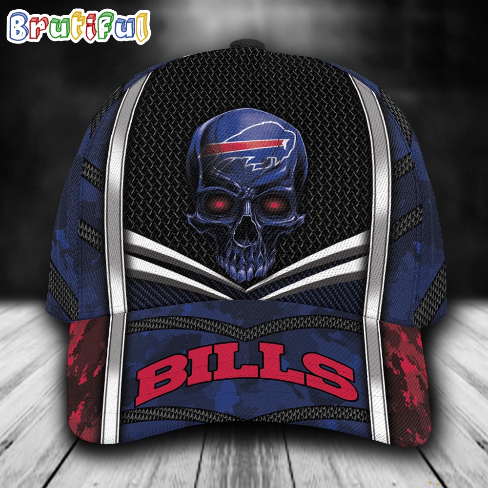 NFL Buffalo Bills Special Halloween Skull Custom Baseball Cap 1
