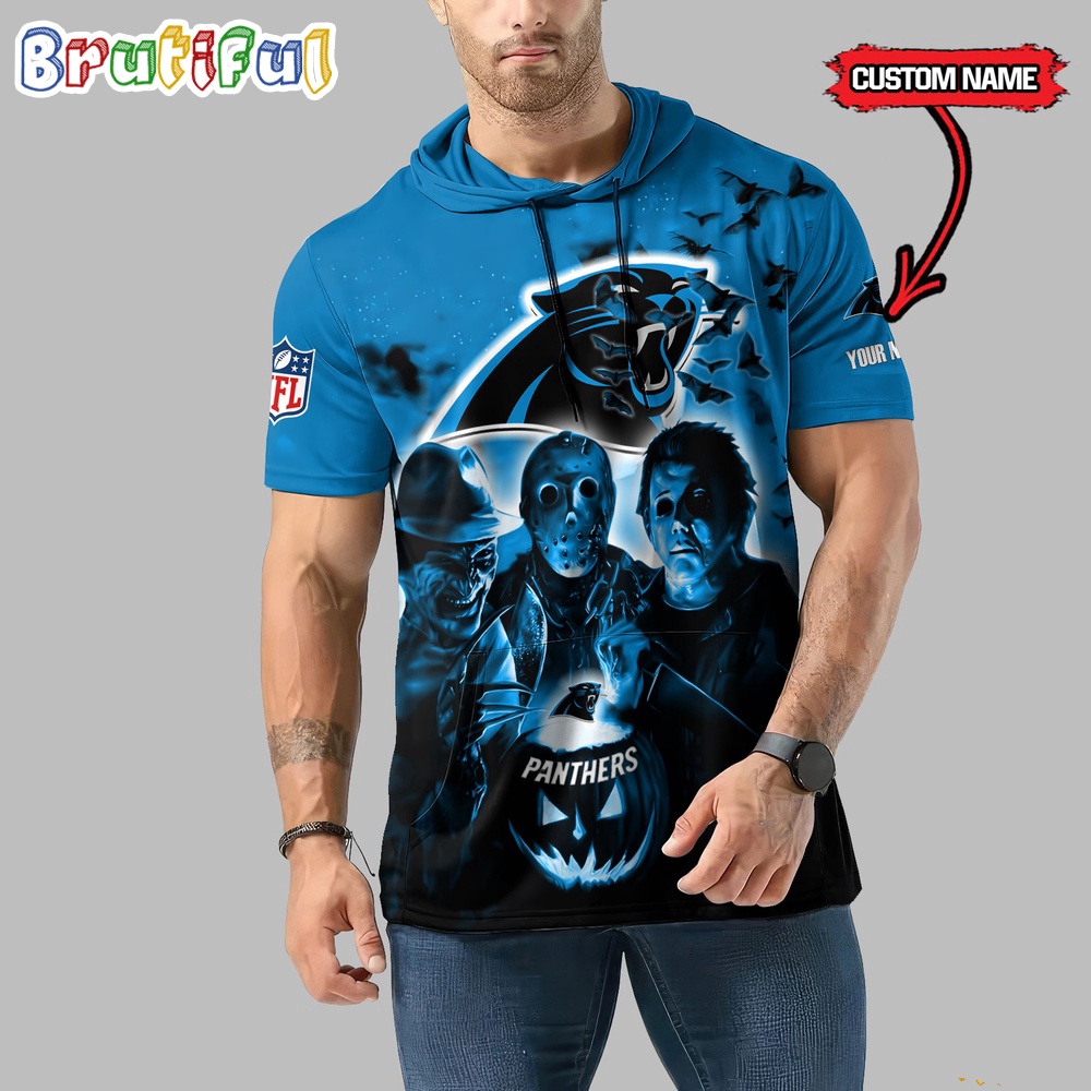 NFL Carolina Panthers Horror Characters Essential Halloween Sleeveless Hoodie 1