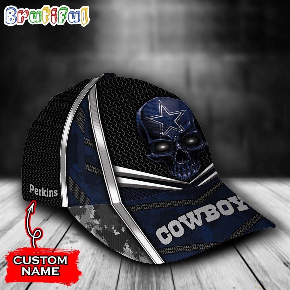 NFL Dallas Cowboys Special Halloween Skull Custom Baseball Cap 2