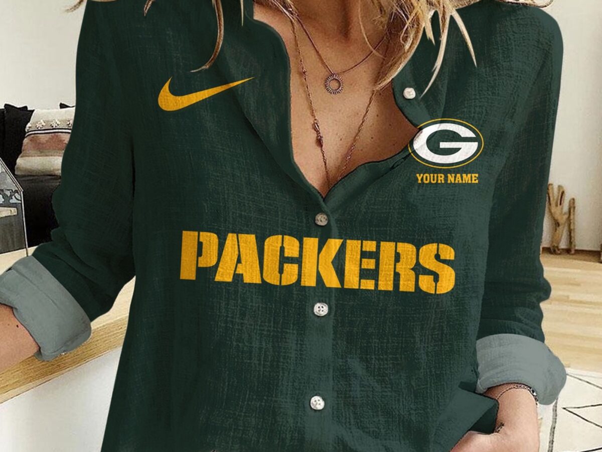 NFL Green Bay Packers Custom Women Casual Shirt, NFL Women's Clothing