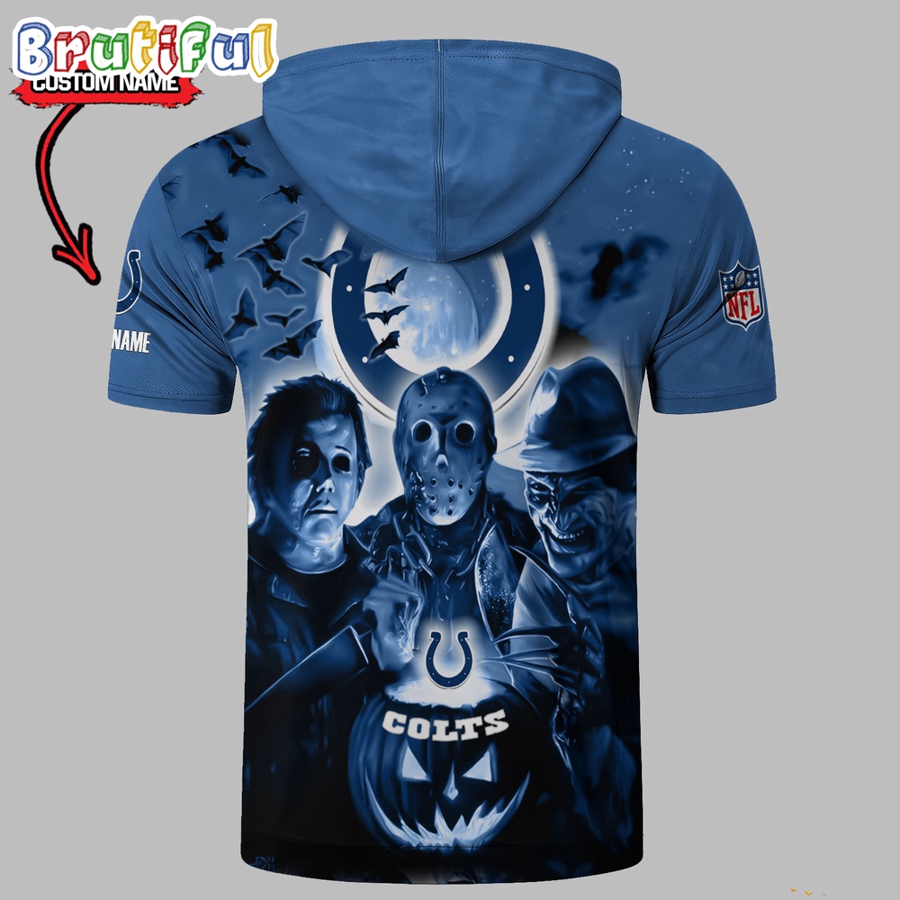NFL Indianapolis Colts Horror Characters Essential Halloween Sleeveless Hoodie 2