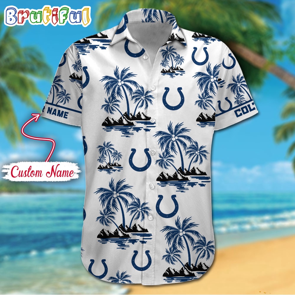 NFL Indianapolis Colts Palm Tree Tropical Summer Hawaiian Shirt 1