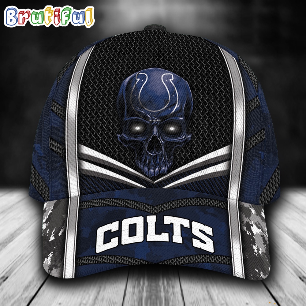 NFL Indianapolis Colts Special Halloween Skull Custom Baseball Cap 1