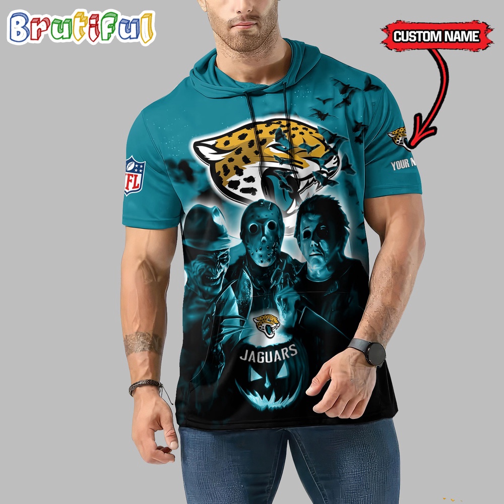 NFL Jacksonville Jaguars Horror Characters Essential Halloween Sleeveless Hoodie 1