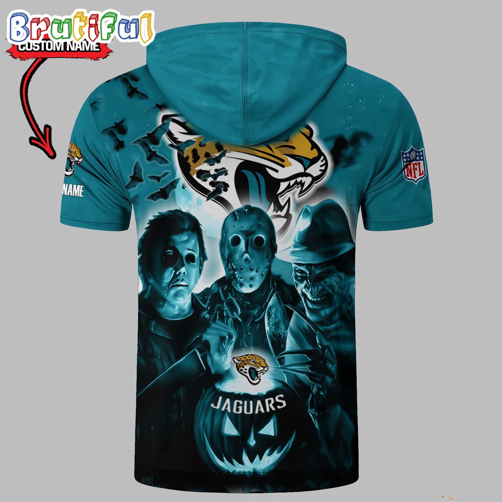 NFL Jacksonville Jaguars Horror Characters Essential Halloween Sleeveless Hoodie 2
