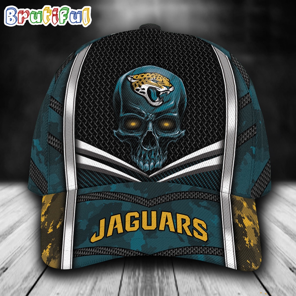 NFL Jacksonville Jaguars Special Halloween Skull Custom Baseball Cap 1