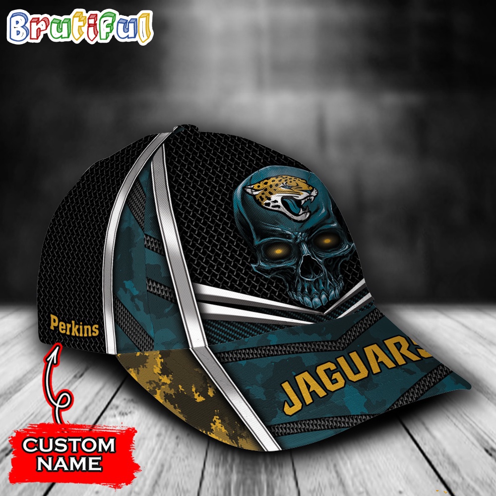 NFL Jacksonville Jaguars Special Halloween Skull Custom Baseball Cap 2
