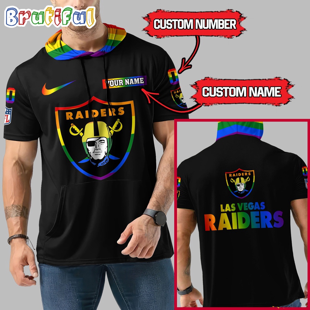 NFL Las Vegas Raiders LGBT Workout Hoodie Tank Tops Custom LGBT Pride Shirt