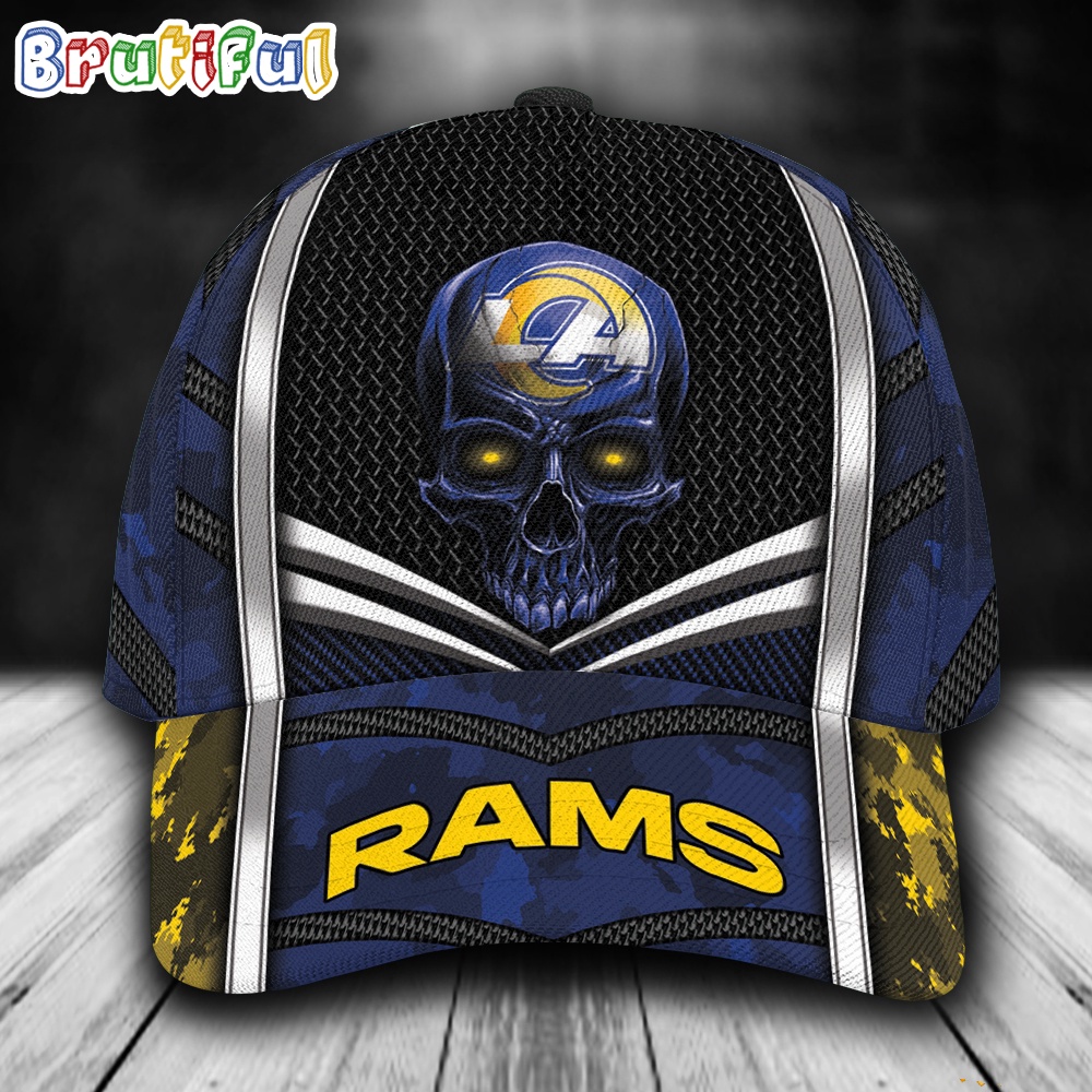 NFL Los Angeles Rams Special Halloween Skull Custom Baseball Cap 1