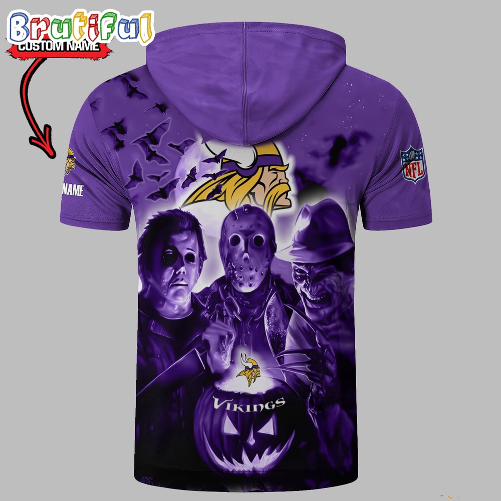 NFL Minnesota Vikings Horror Characters Essential Halloween Sleeveless Hoodie 2