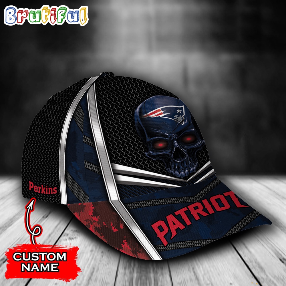 NFL New England Patriots Special Halloween Skull Custom Baseball Cap 2