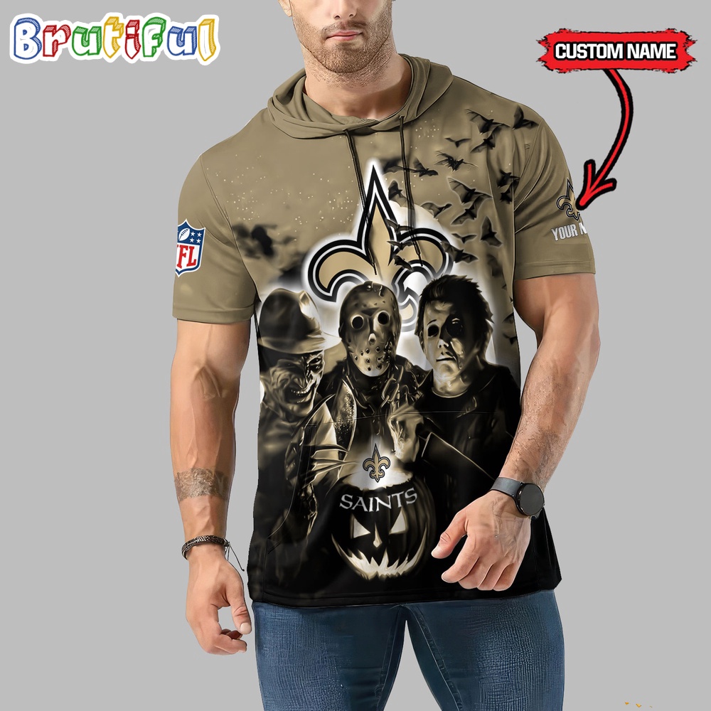 NFL New Orleans Saints Horror Characters Essential Halloween Sleeveless Hoodie 1