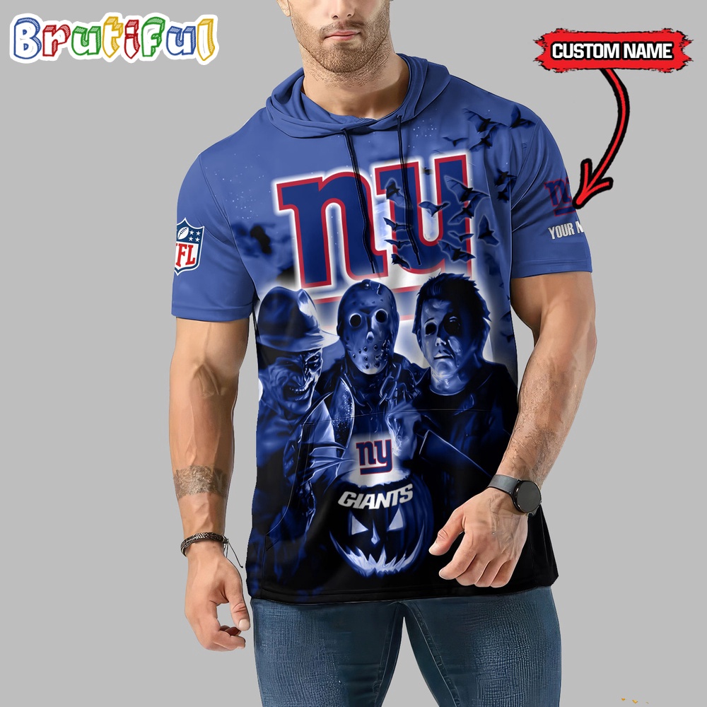 NFL New York Giants Horror Characters Essential Halloween Sleeveless Hoodie 1