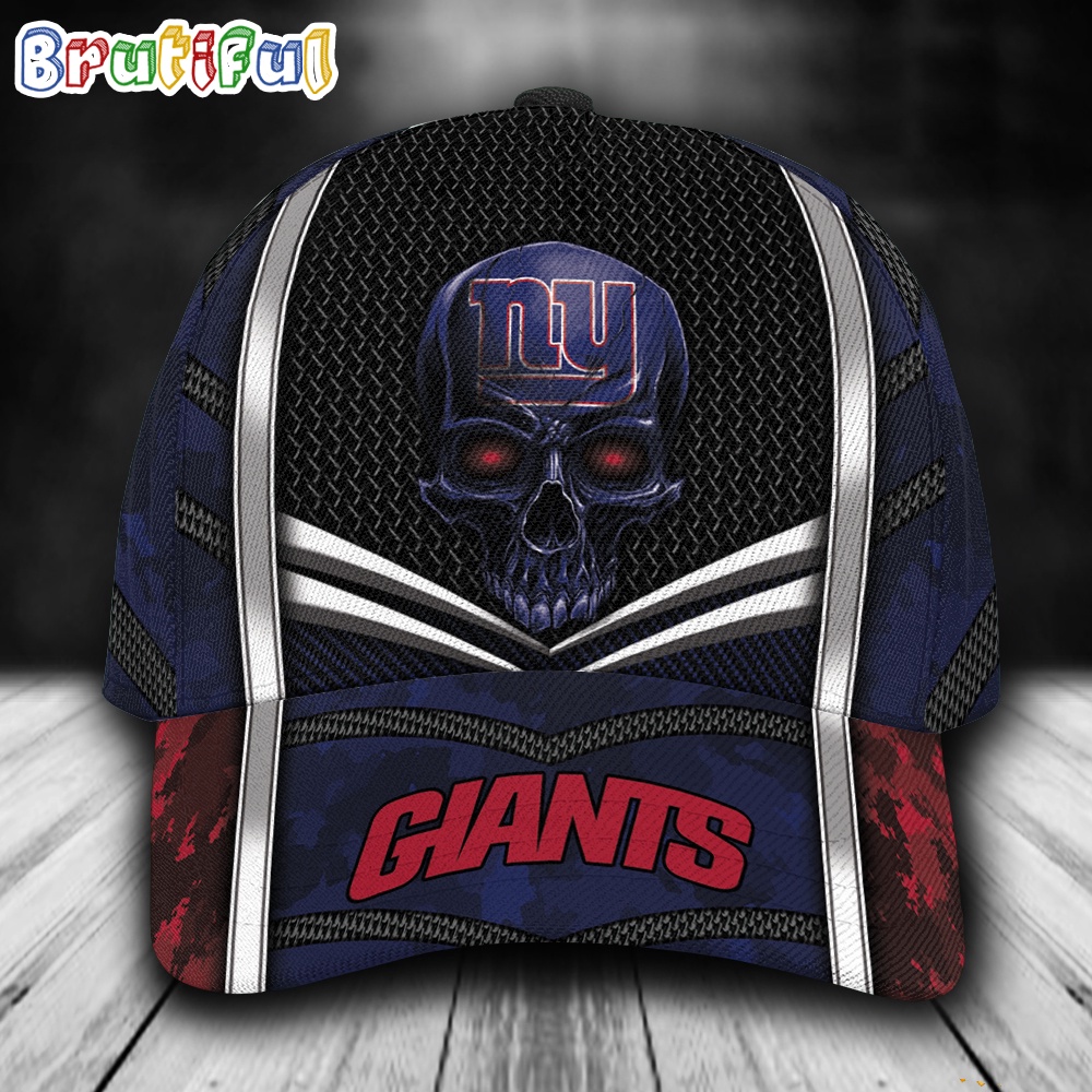 NFL New York Giants Special Halloween Skull Custom Baseball Cap 1
