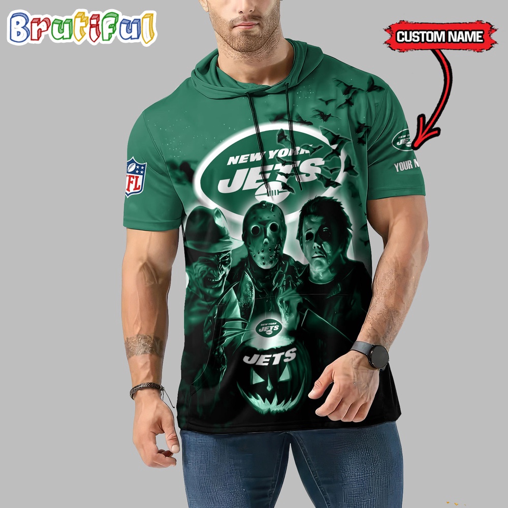 NFL New York Jets Horror Characters Essential Halloween Sleeveless Hoodie 1