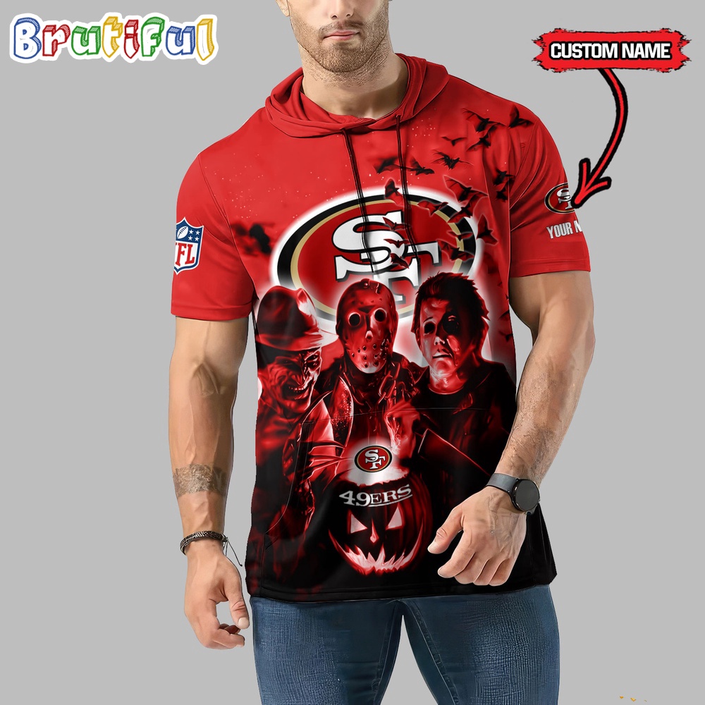 NFL San Francisco 49ers Horror Characters Essential Halloween Sleeveless Hoodie 1