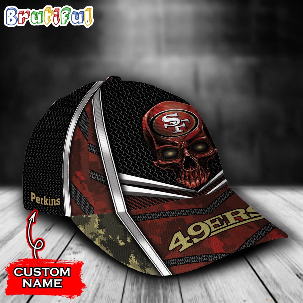 NFL San Francisco 49ers Special Halloween Skull Custom Baseball Cap 2