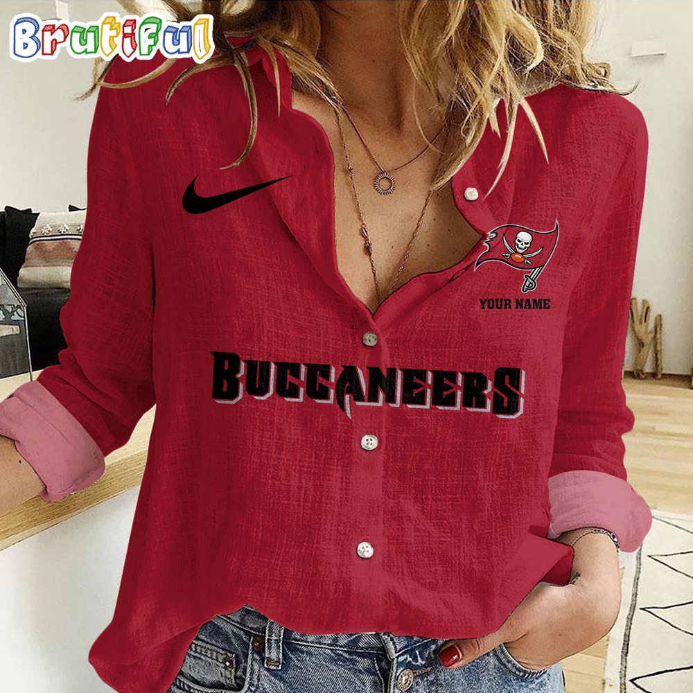 NFL Tampa Bay Buccaneers Custom Women Casual Shirt NFL Womens Clothing