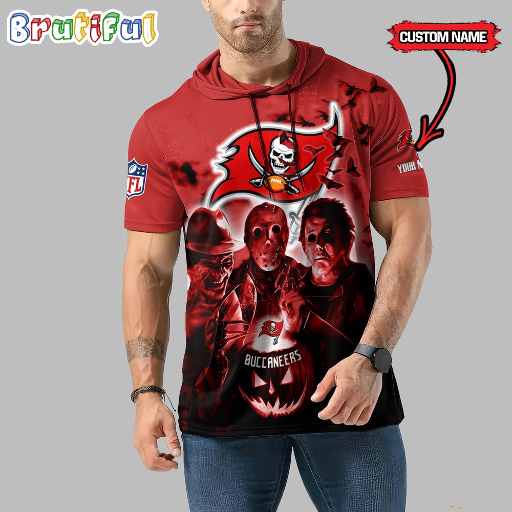 NFL Tampa Bay Buccaneers Horror Characters Essential Halloween Sleeveless Hoodie 1