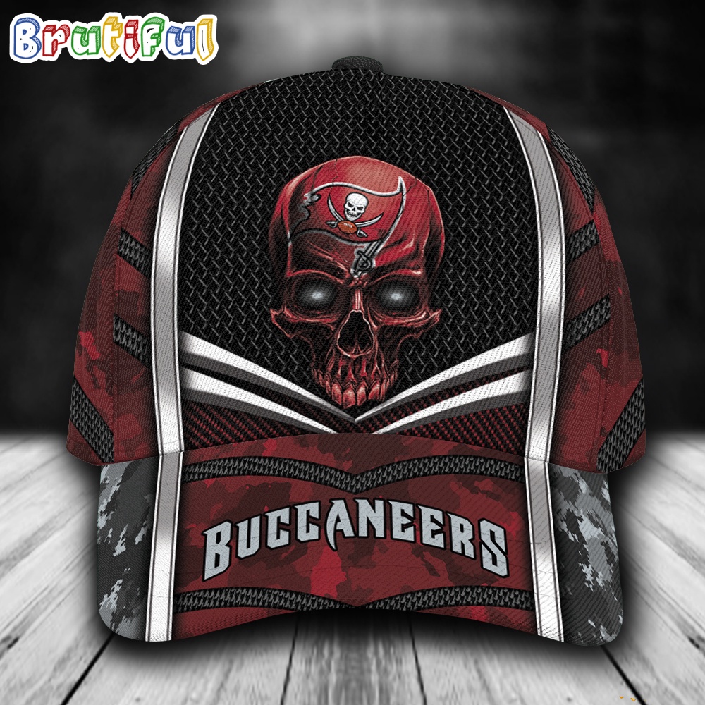 NFL Tampa Bay Buccaneers Special Halloween Skull Custom Baseball Cap 1