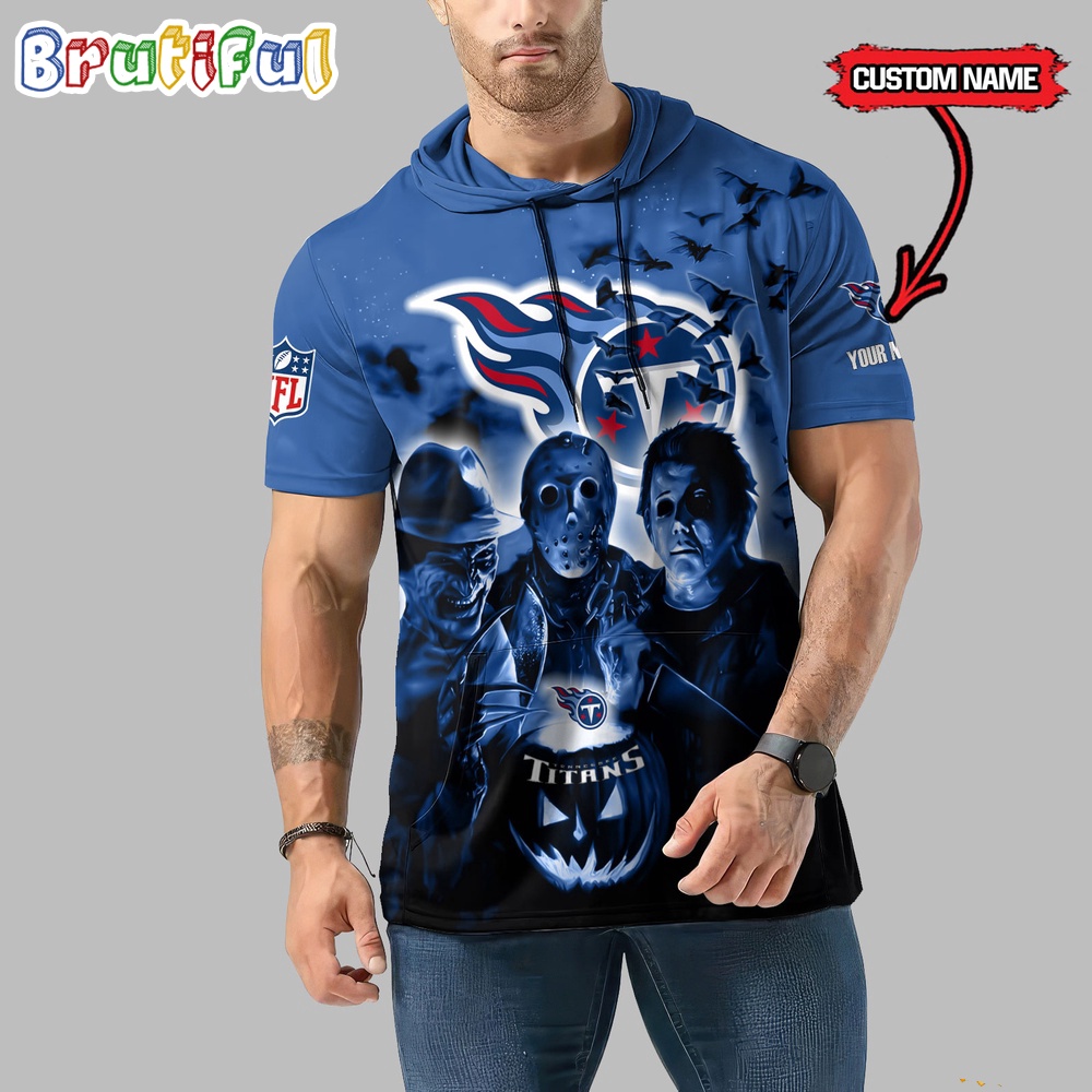 NFL Tennessee Titans Horror Characters Essential Halloween Sleeveless Hoodie 1