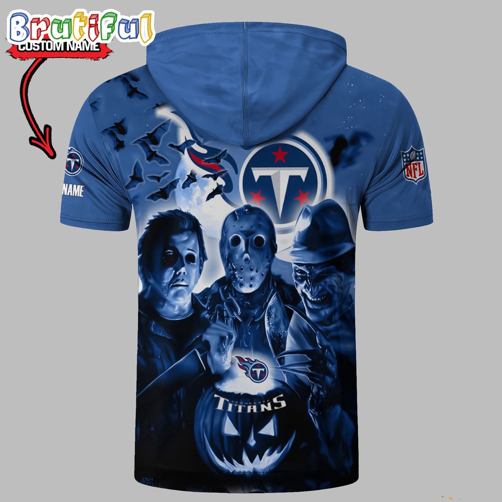 NFL Tennessee Titans Horror Characters Essential Halloween Sleeveless Hoodie 2