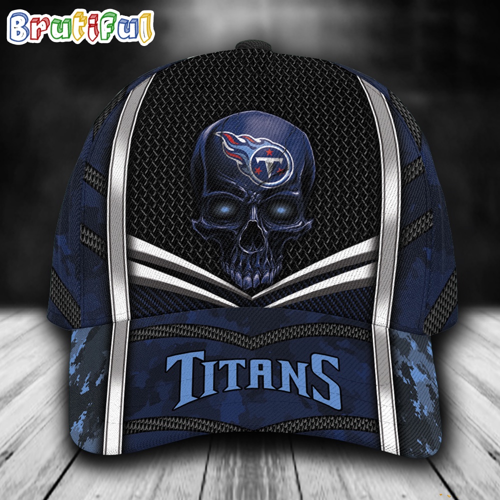 NFL Tennessee Titans Special Halloween Skull Custom Baseball Cap 1