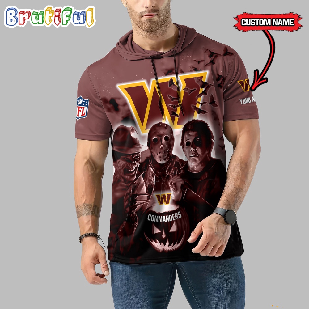 NFL Washington Commanders Horror Characters Essential Halloween Sleeveless Hoodie 1