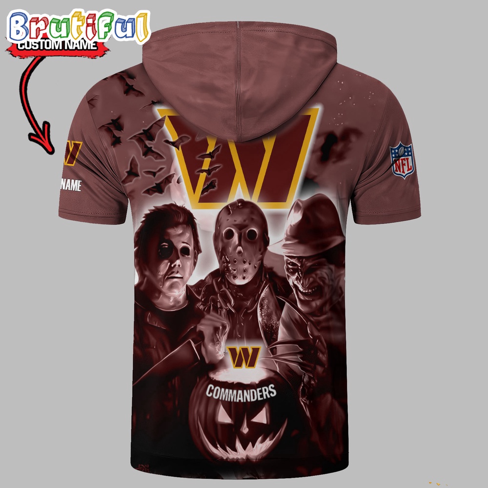 NFL Washington Commanders Horror Characters Essential Halloween Sleeveless Hoodie 2
