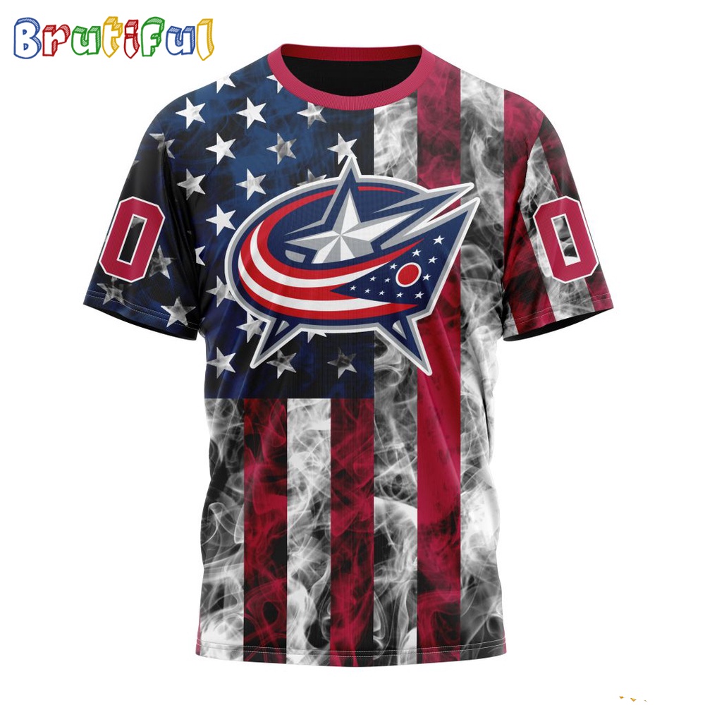 NHL Columbus Blue Jackets Happy Independence Day The 4th Of July 3D T Shirt 1