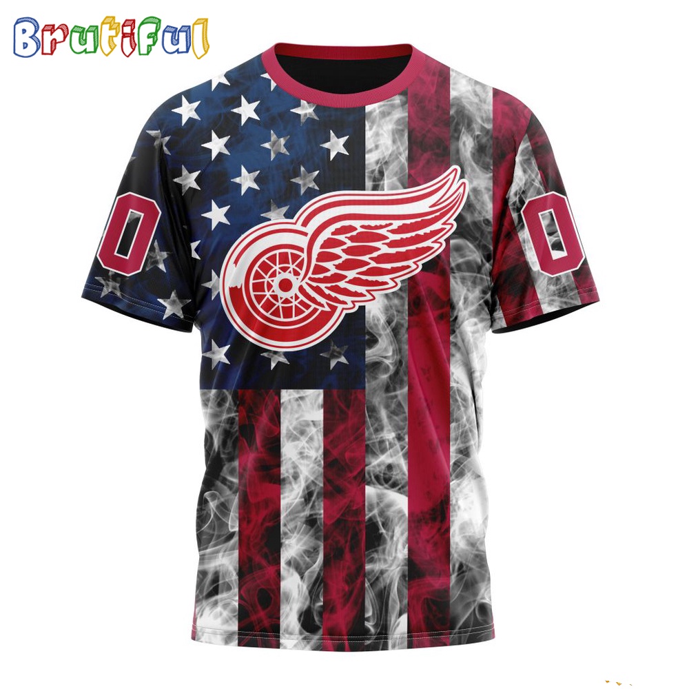 NHL Detroit Red Wings Happy Independence Day The 4th Of July 3D T Shirt 1