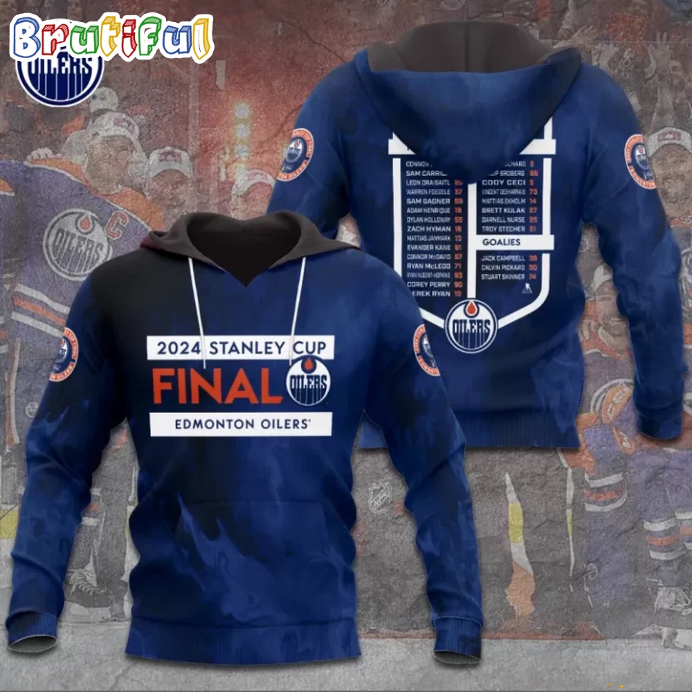 NHL Edmonton Oilers 2024 Stanley Cup Finals 3D Hoodie
