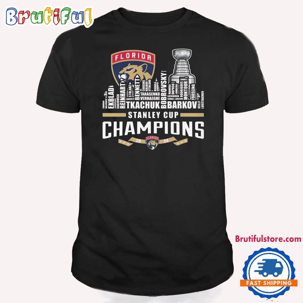 NHL Florida Panthers Stanley Cup Champions 2023 2024 The City Skyline T Shirt