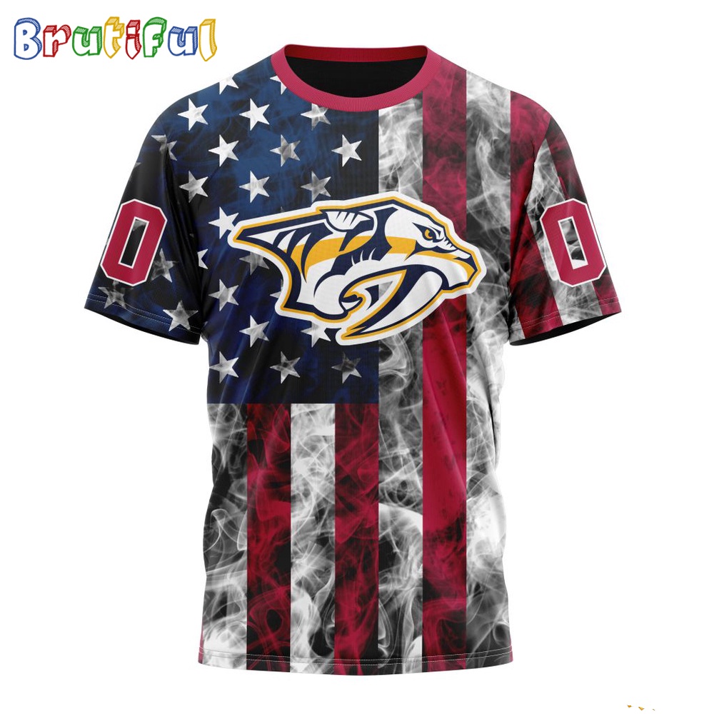 NHL Nashville Predators Happy Independence Day The 4th Of July 3D T Shirt 1