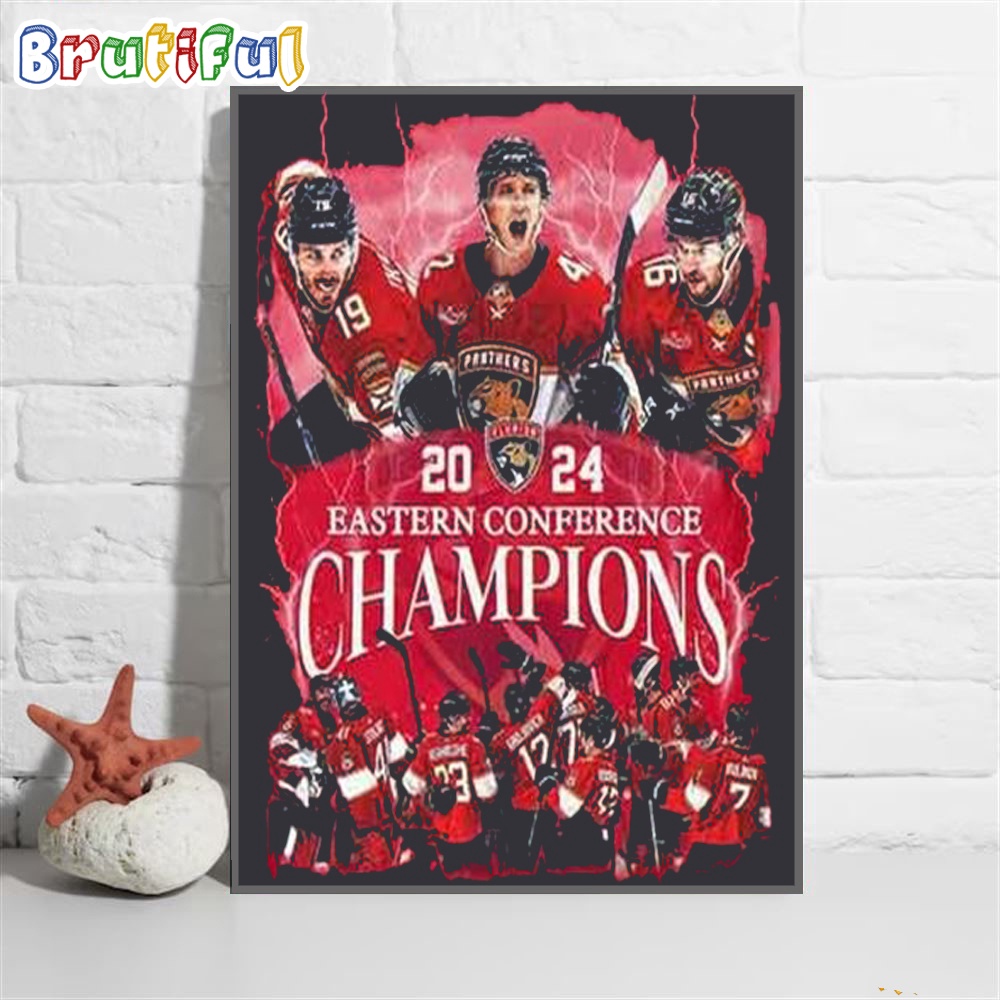 NHL Florida Panthers 2024 Eastern Conference Champions Wall Art Poster Canvas dvoz4z.jpg