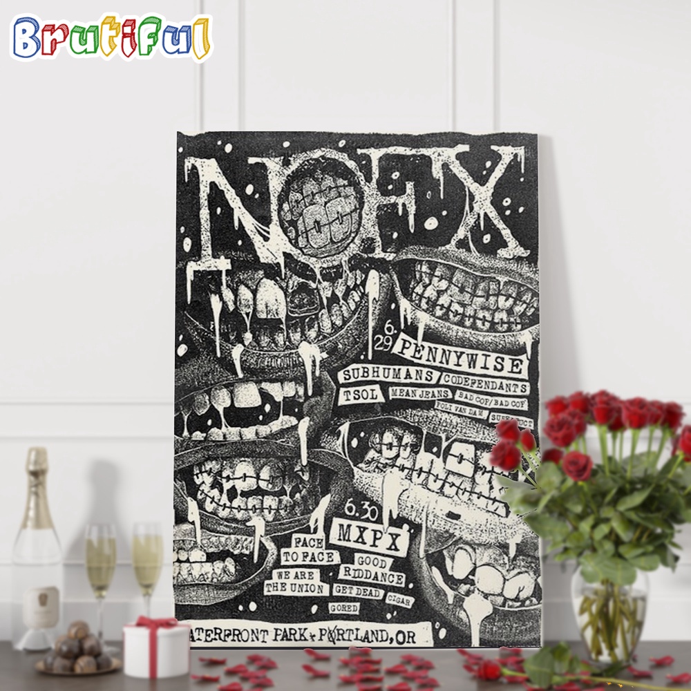 NOFX Portland June 29 30 2024 Tour OR Wall Art Poster Canvas
