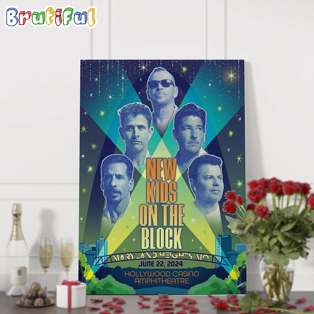 New Kids On The Block June 22 2024 Hollywood Casino Amphitheatre Wall Art Poster Canvas