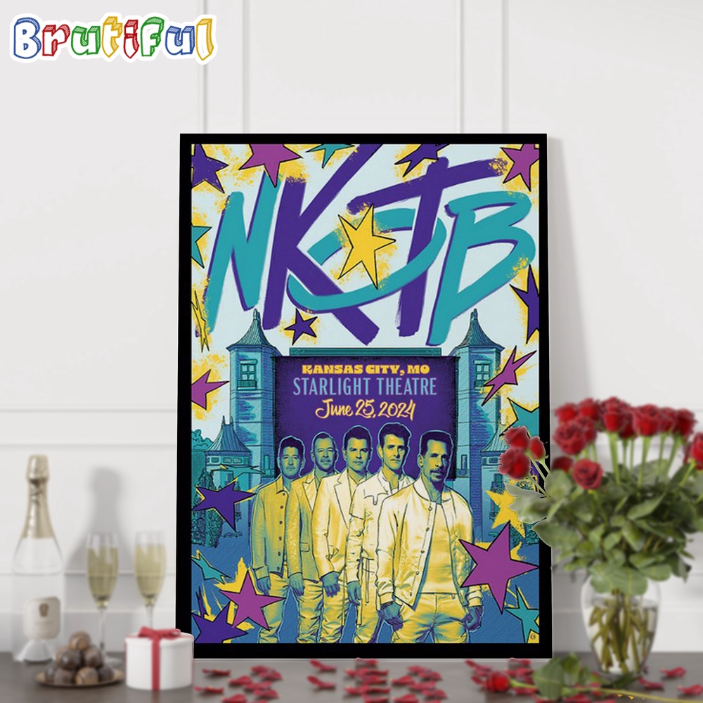 New Kids On The Block June 25 2024 Starlight Theatre Kansas City MO Wall Art Poster Canvas